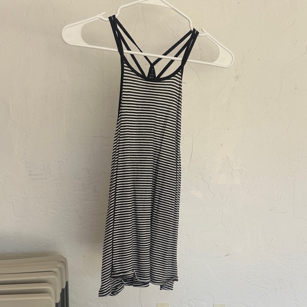 Hollister Black and White Striped Tank